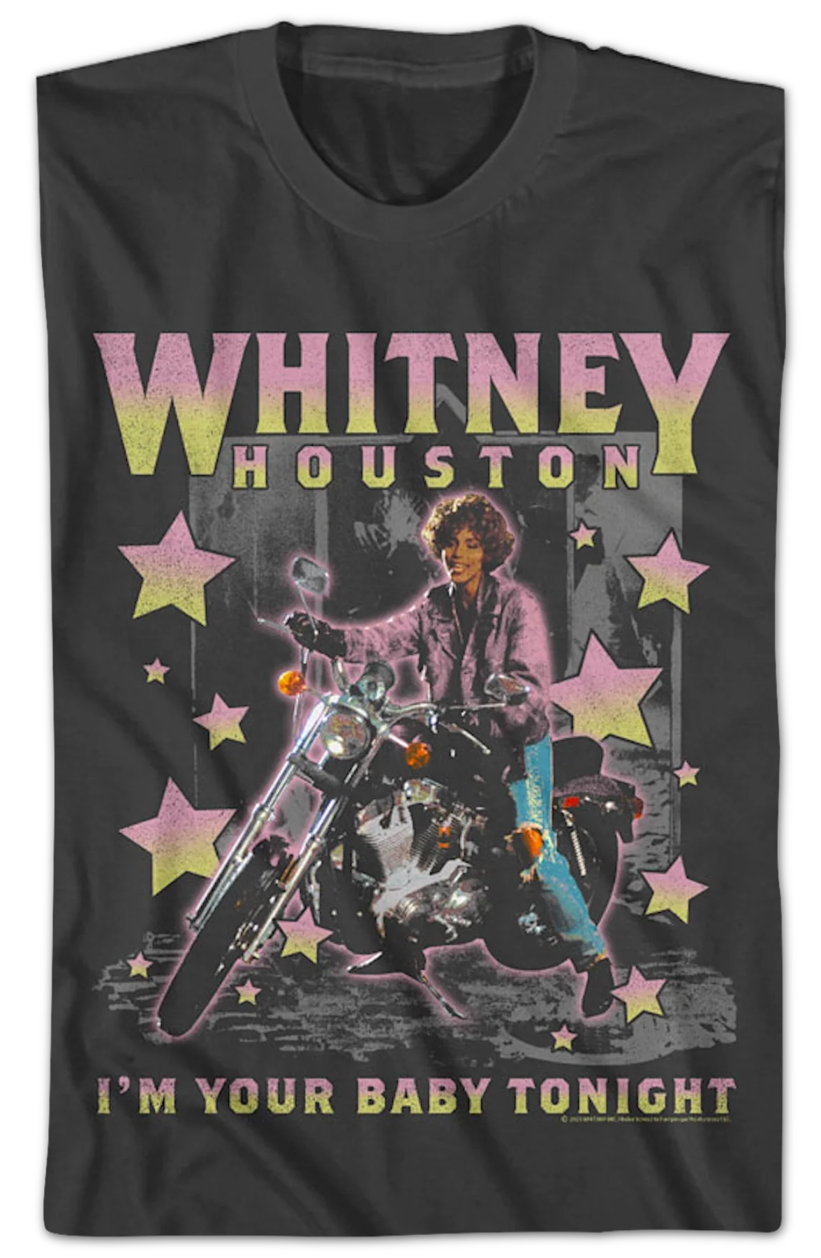 I'm Your Baby Tonight Stars & Motorcycle Whitney Houston T-Shirt - Image 2