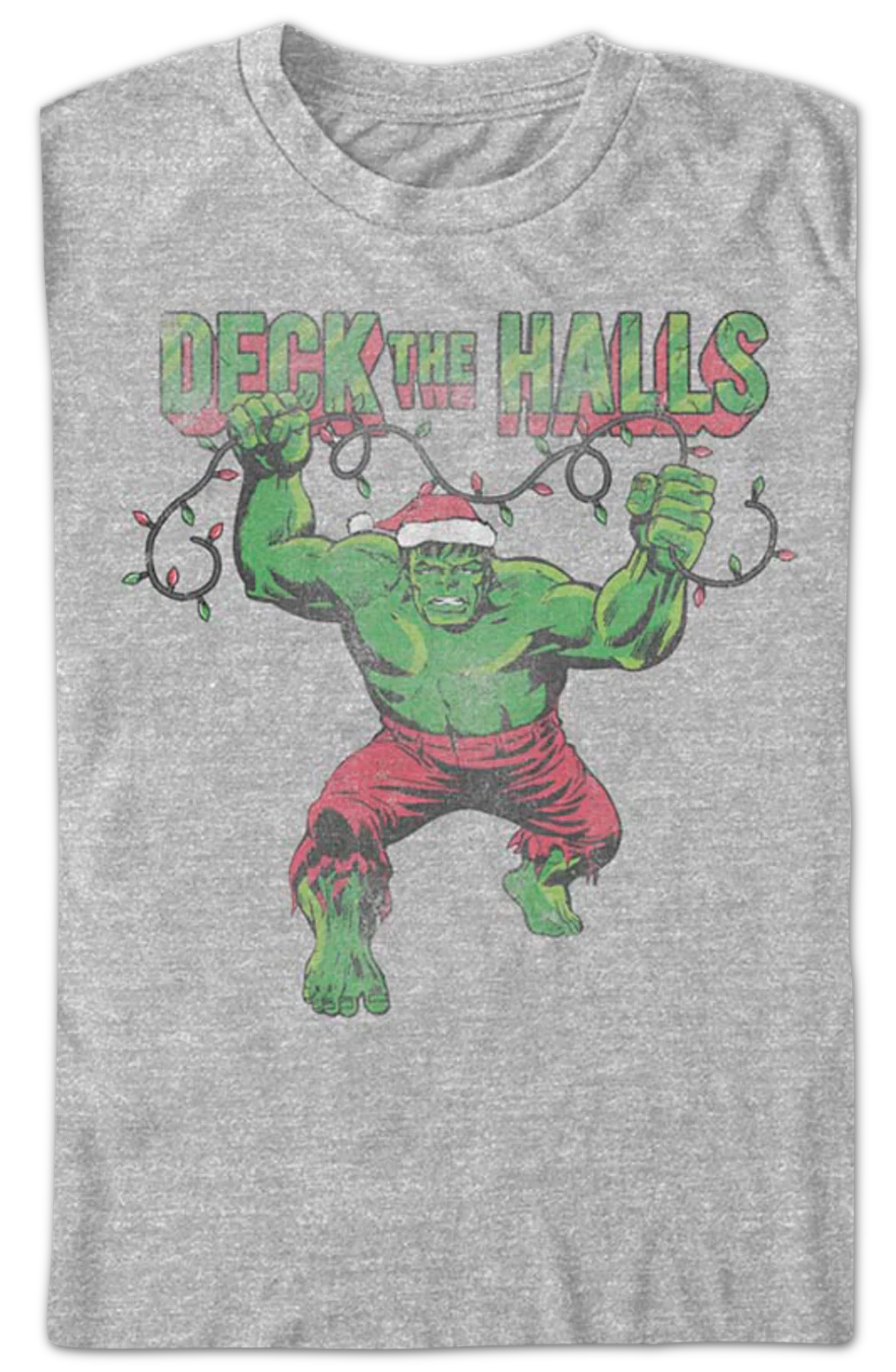 Incredible Hulk Deck The Halls Marvel Comics T-Shirt - Image 2
