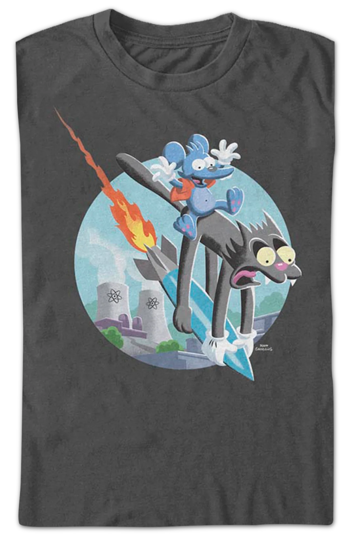 Itchy & Scratchy Missile The Simpsons T-Shirt - Image 2