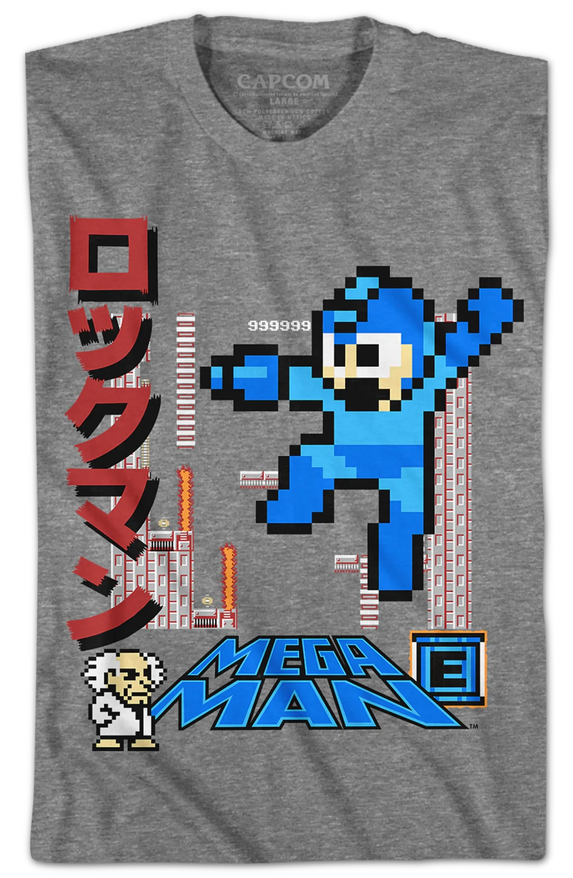 Japanese Collage Mega Man T-Shirt - Image 2
