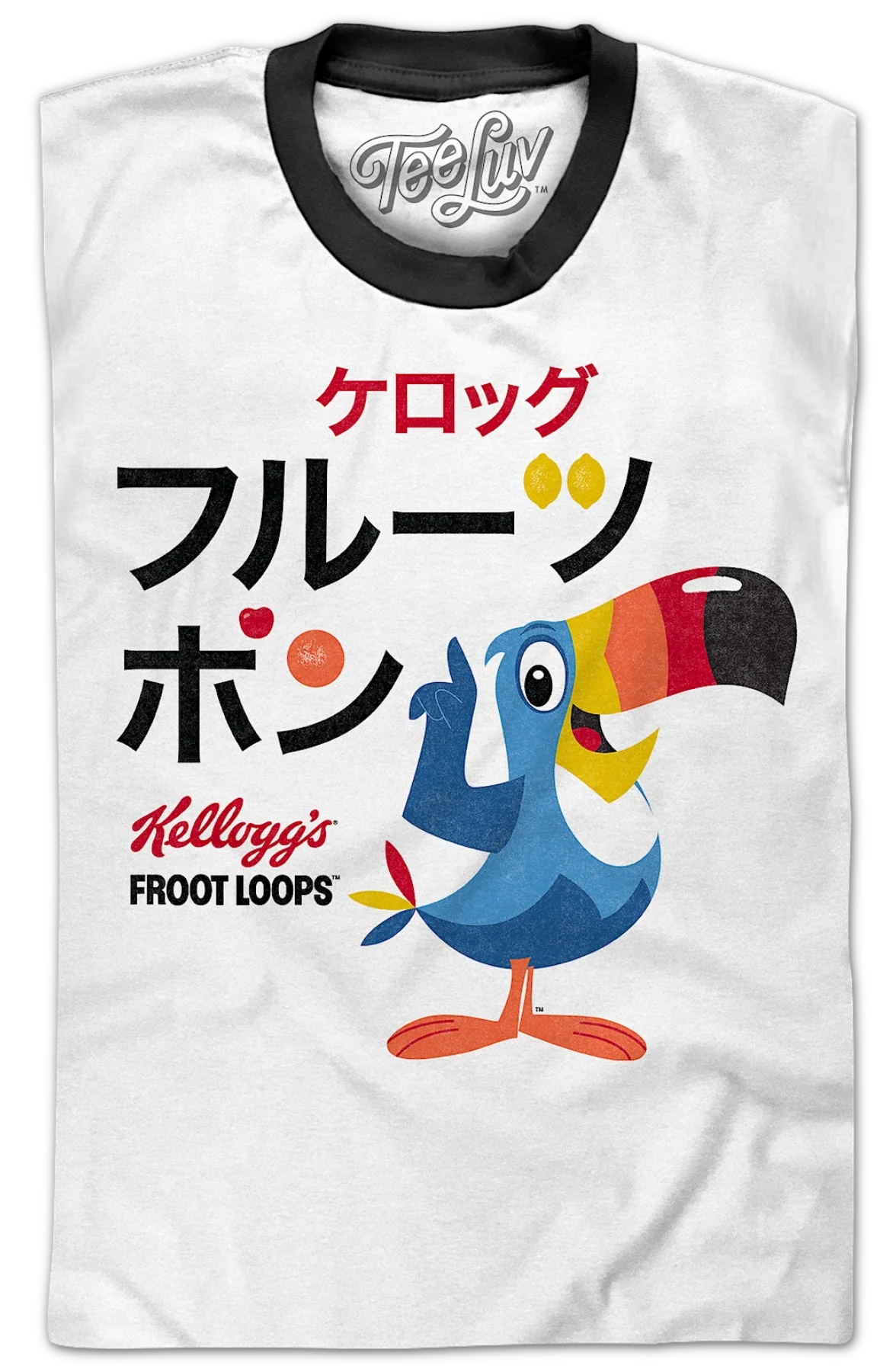 Japanese Text Froot Loops Ringer Shirt - Image 2