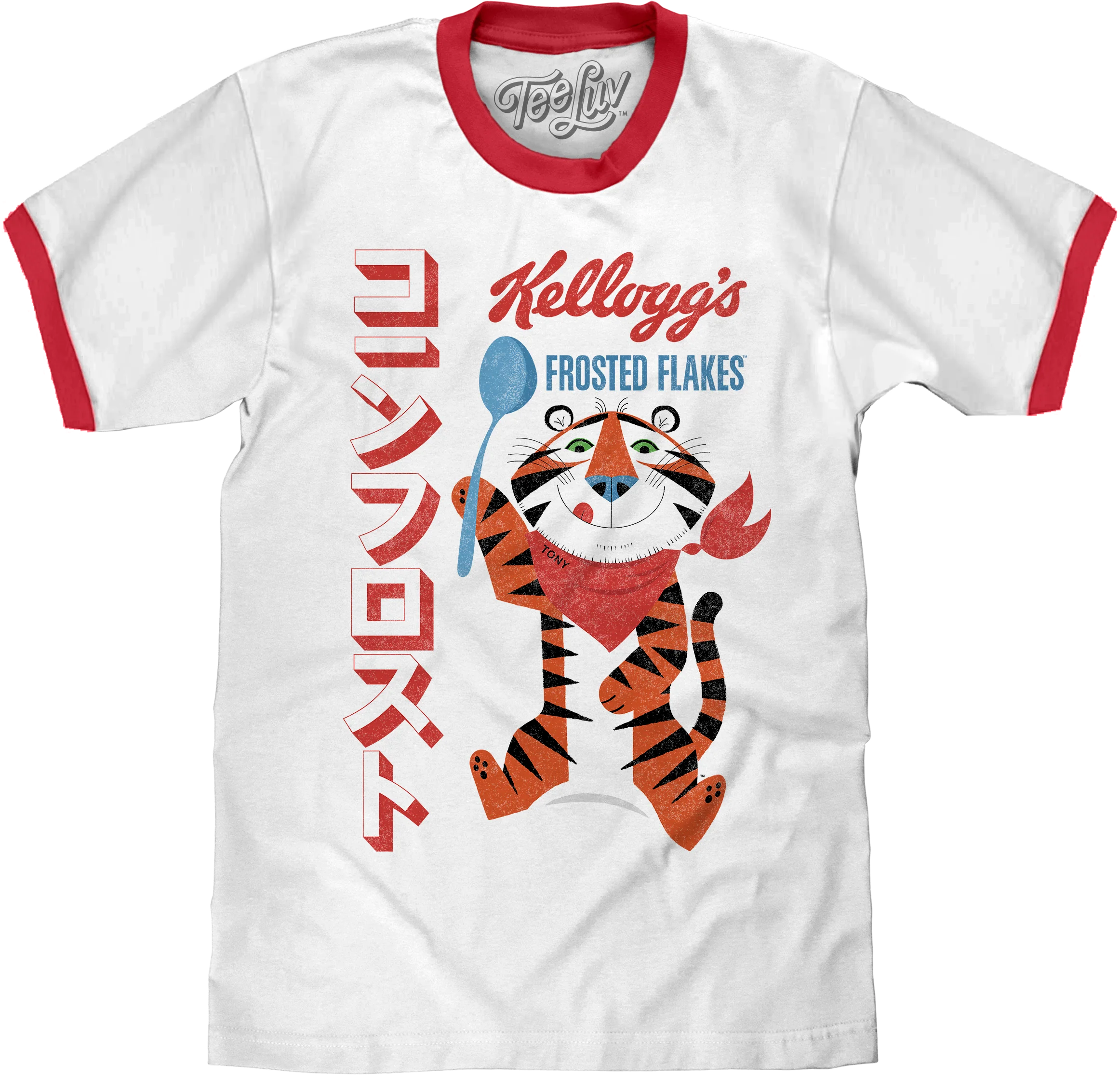 Japanese Text Frosted Flakes Ringer Shirt