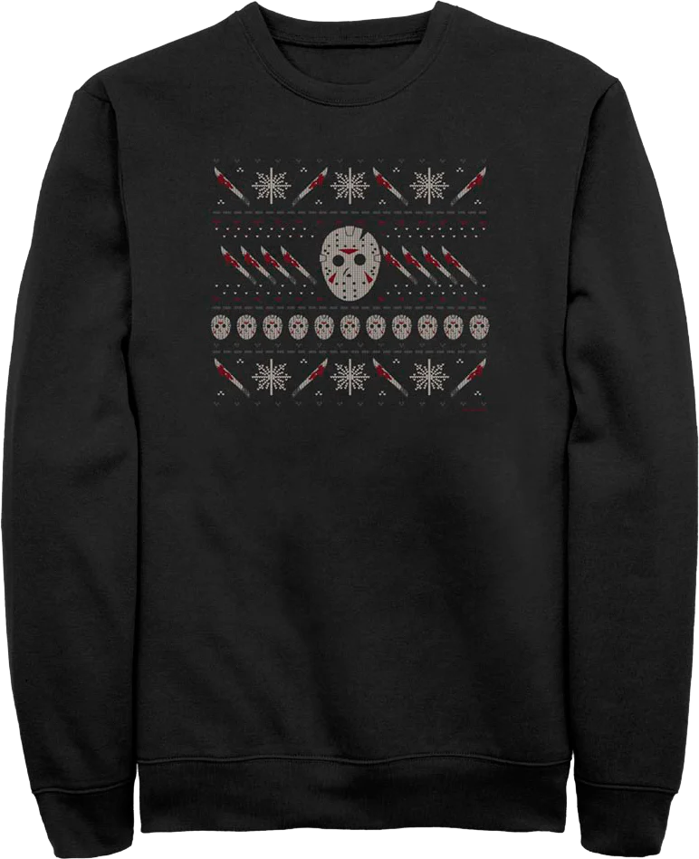 Jason Faux Ugly Christmas Sweater Friday the 13th Sweatshirt