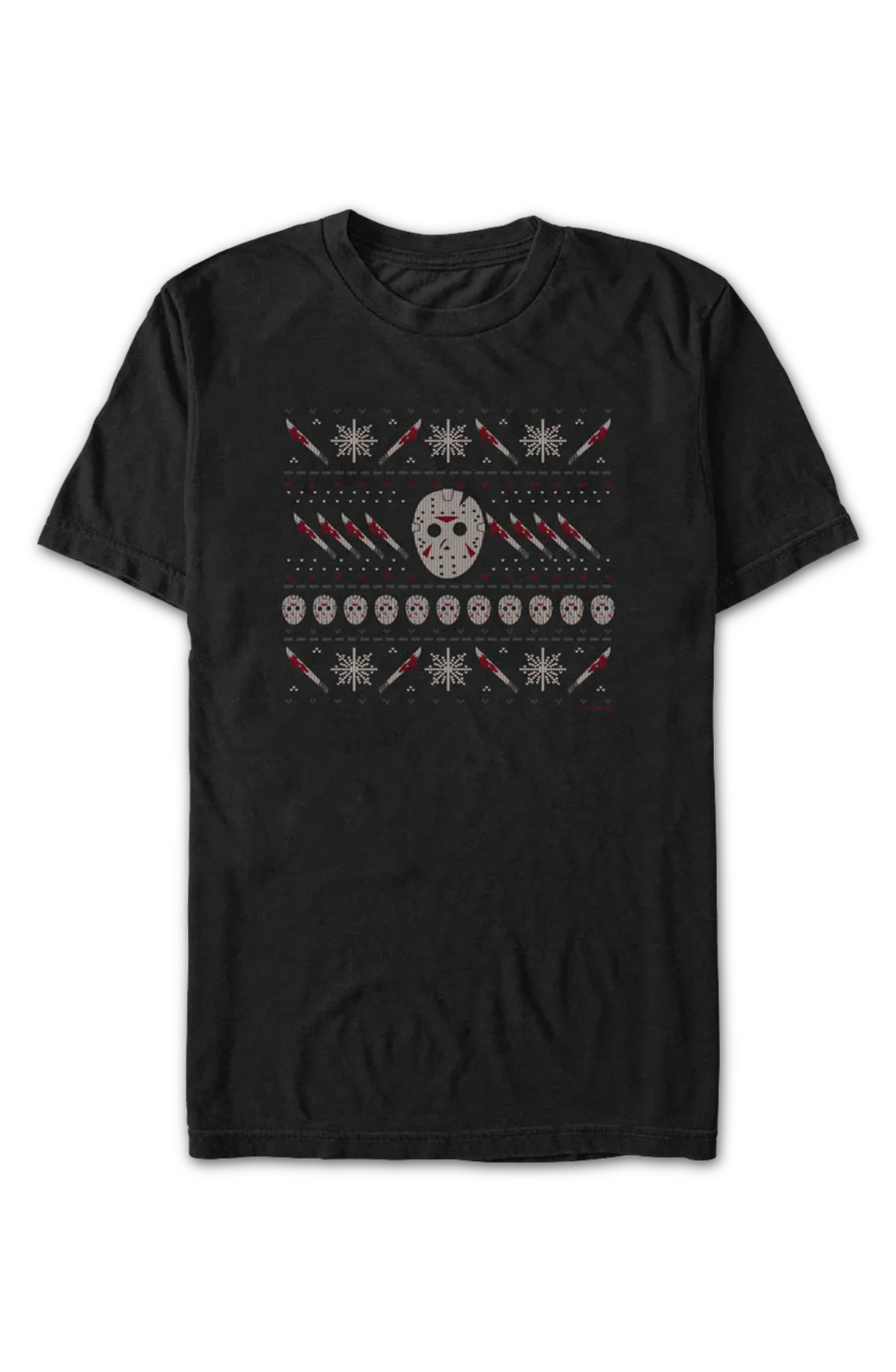 Jason Faux Ugly Christmas Sweater Friday the 13th T-Shirt - Image 2