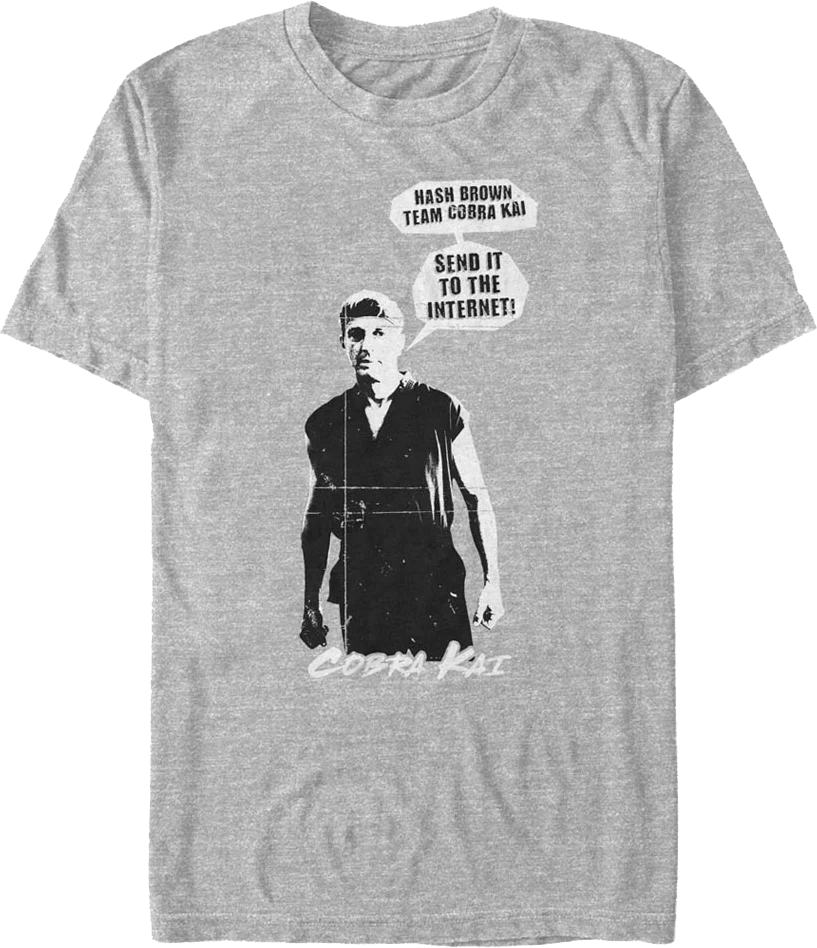 Johnny Lawrence Hash Brown Team Cobra Kai T-Shirt - Image 2