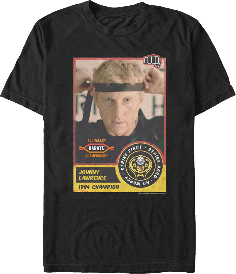 Johnny Lawrence Trading Card Cobra Kai T-Shirt - Image 2