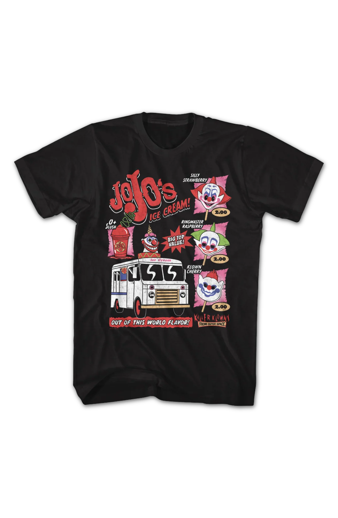 Jojo's Ice Cream Flavors Killer Klowns From Outer Space T-Shirt - Image 2
