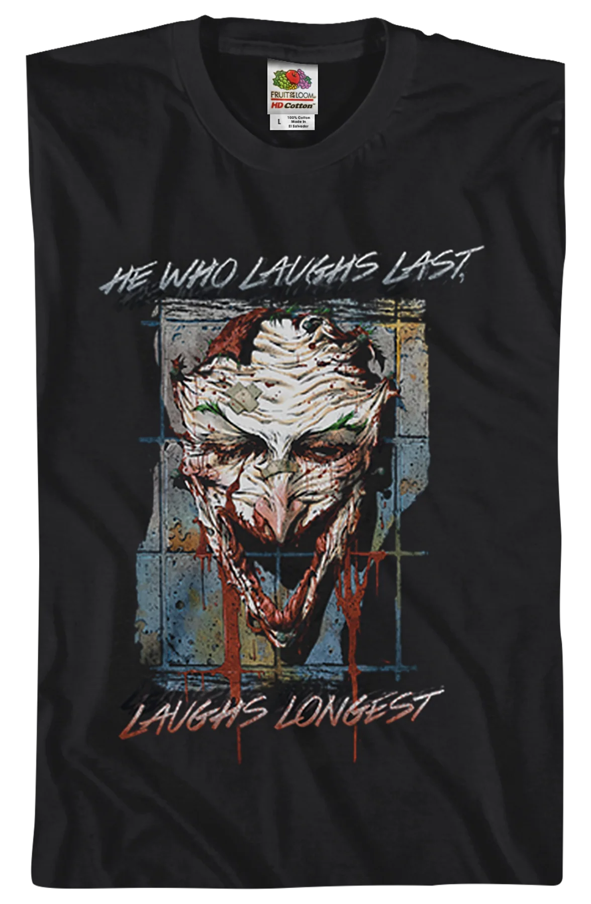 Joker He Who Laughs Last Batman T-Shirt - Image 2