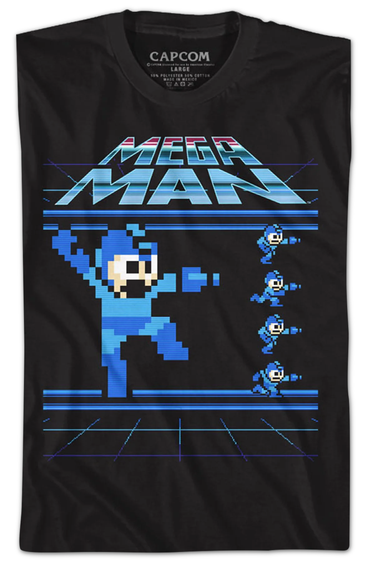 Jumping and Running Mega Man T-Shirt - Image 2