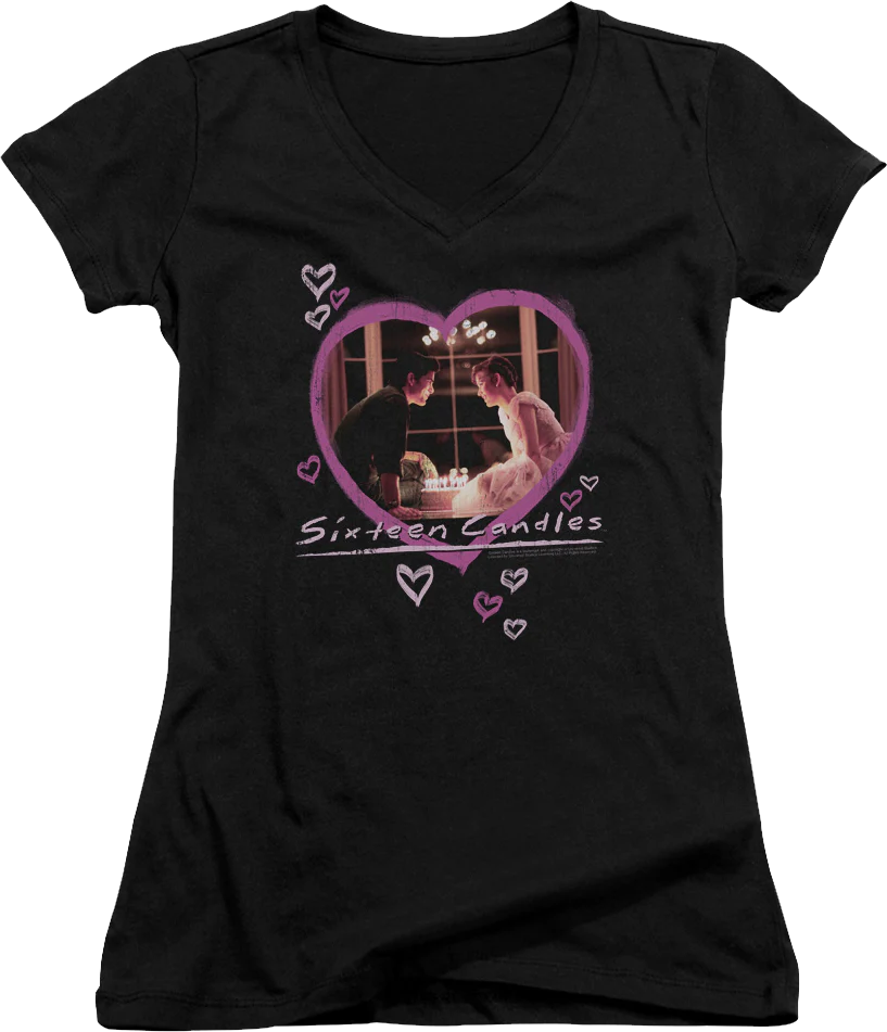 Junior Birthday Cake Sixteen Candles V-Neck Shirt
