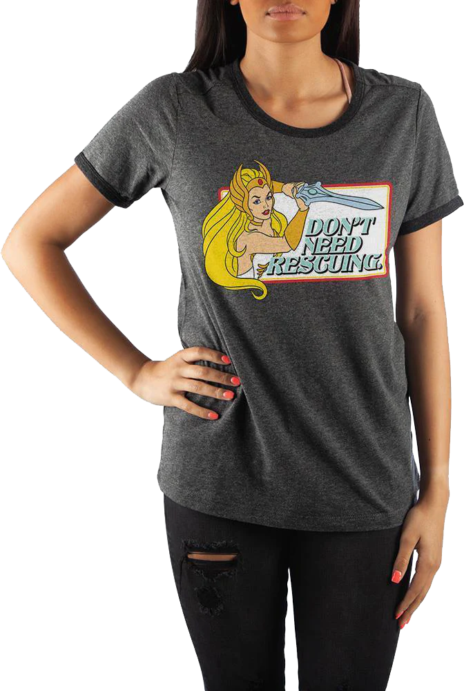 Junior Don't Need Rescuing She-Ra Masters of the Universe Ringer Shirt
