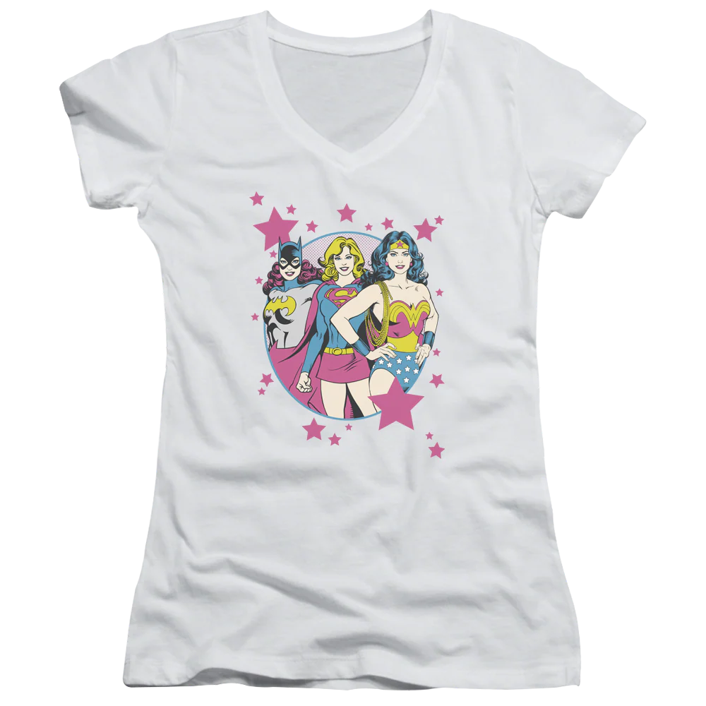 Junior Heroines of DC Comics V-Neck Shirt