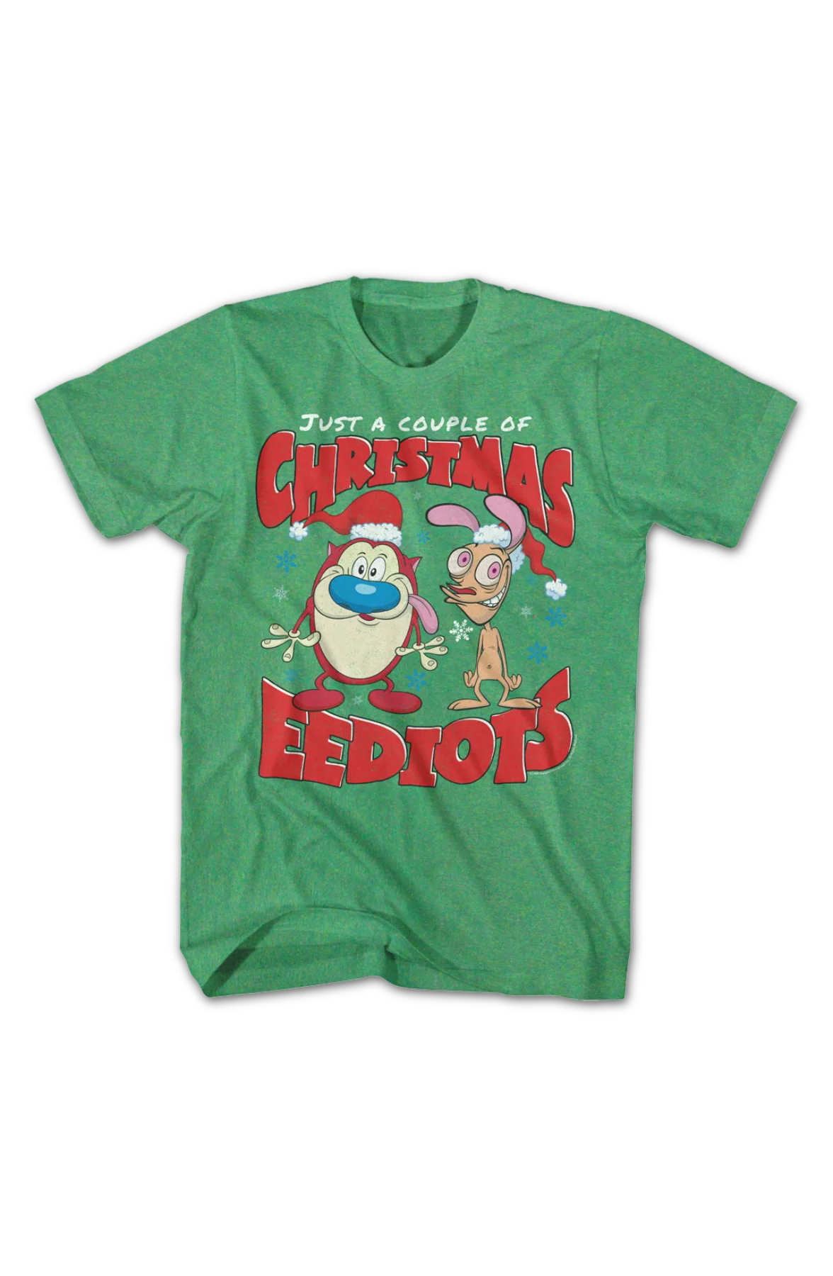 Just A Couple Of Christmas Eediots Ren And Stimpy T-Shirt - Image 2