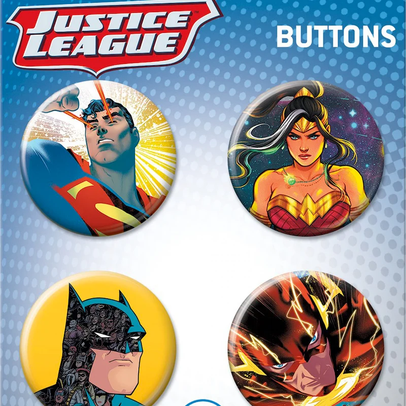 Justice League 4-Piece DC Comics Button Set