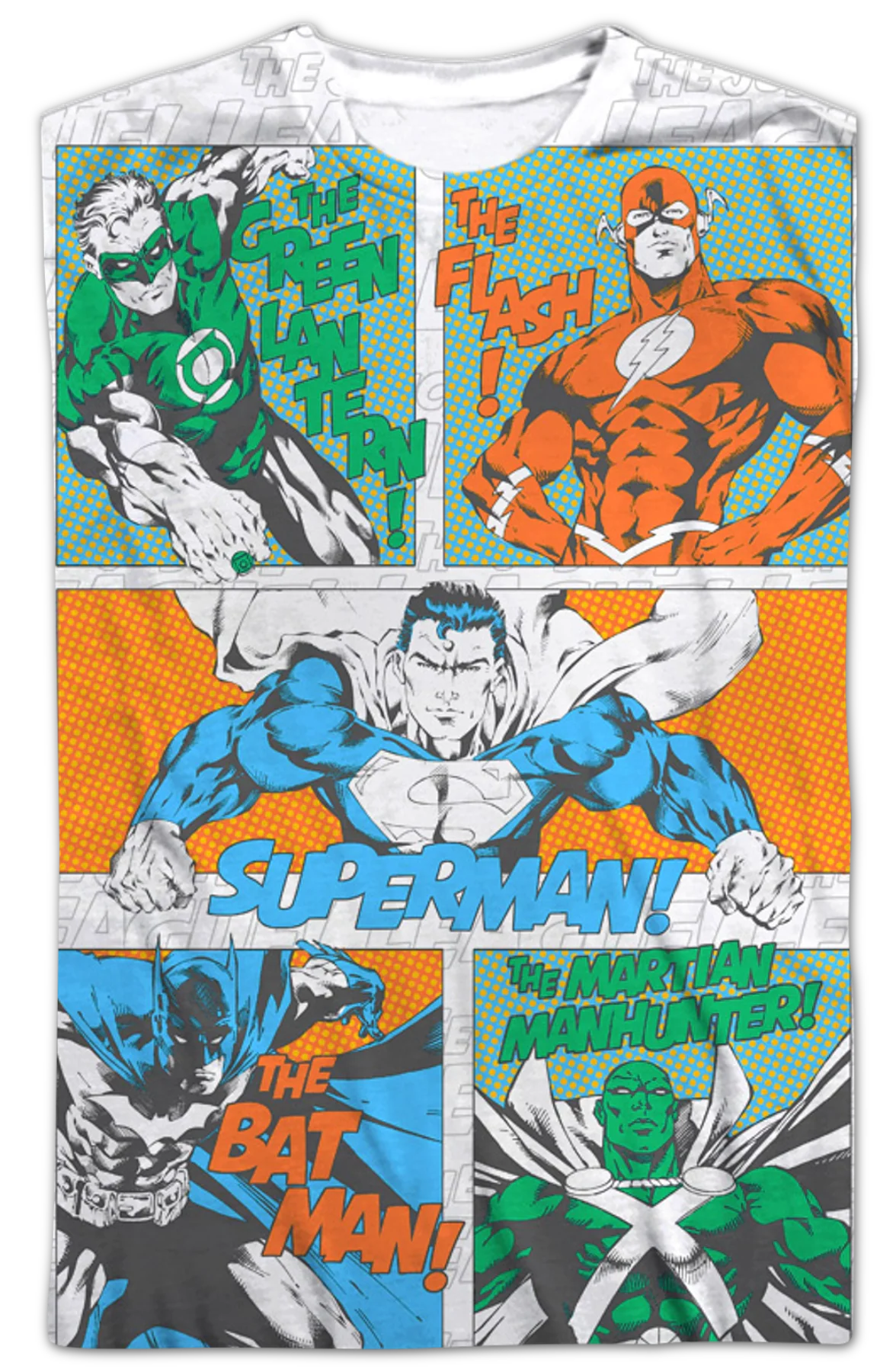 Justice League Comic Panels DC Comics T-Shirt - Image 2
