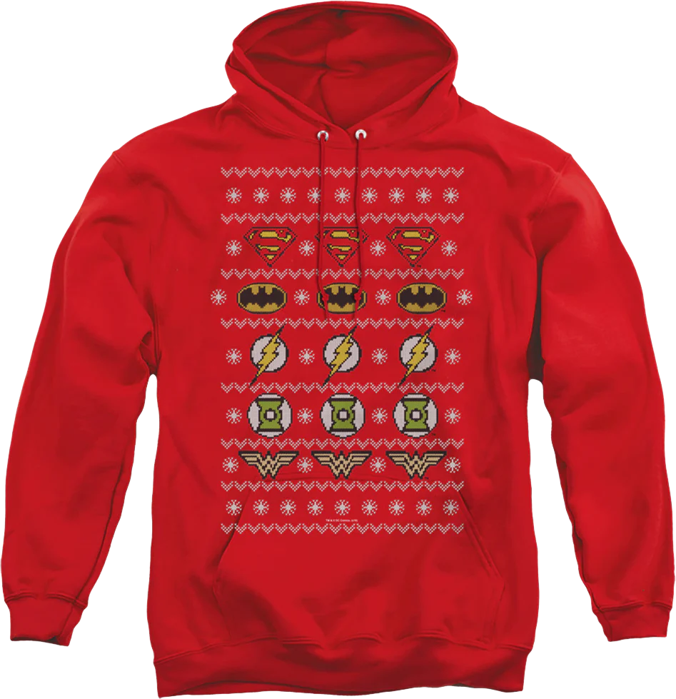 Justice League Ugly Faux Knit DC Comics Hoodie