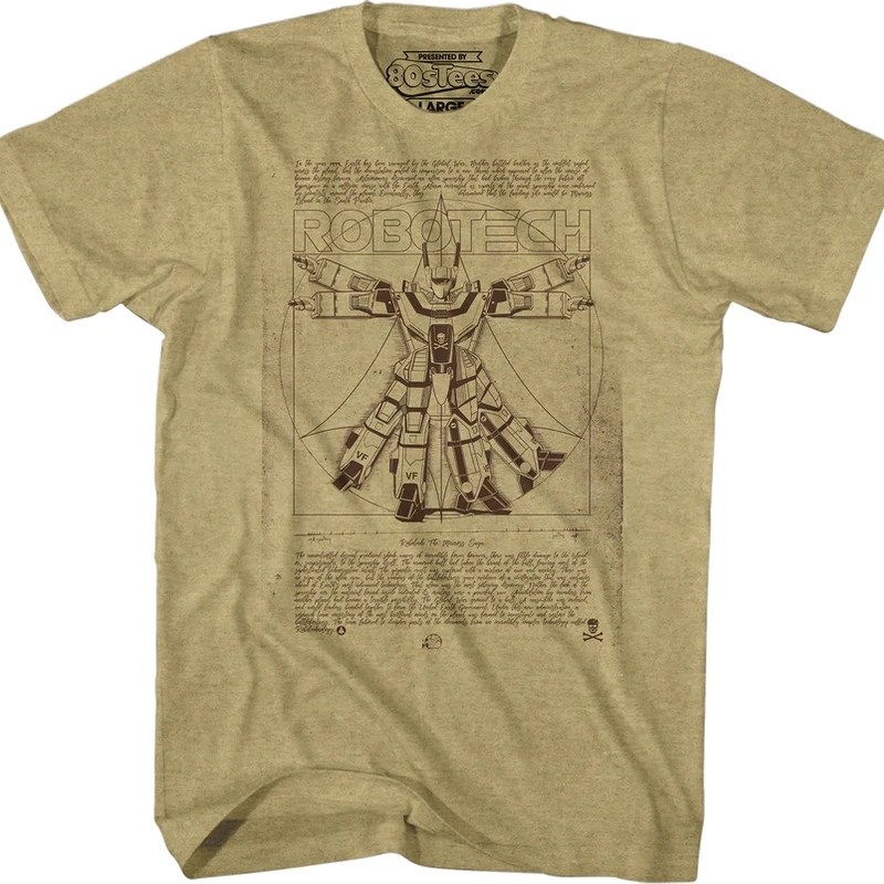 Khaki Valkyrie Vitruvian Robotech Shirt