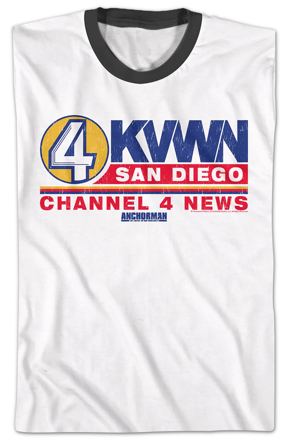 KVWN Channel 4 News Logo Anchorman Ringer Shirt - Image 2