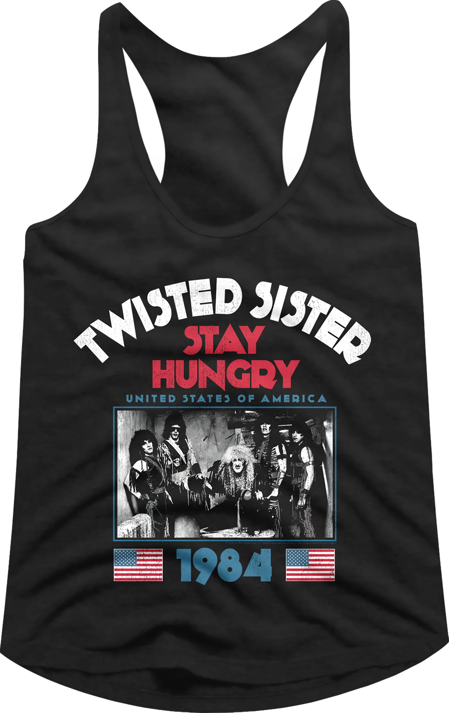 Ladies 1984 Stay Hungry Tour Twisted Sister Racerback Tank Top