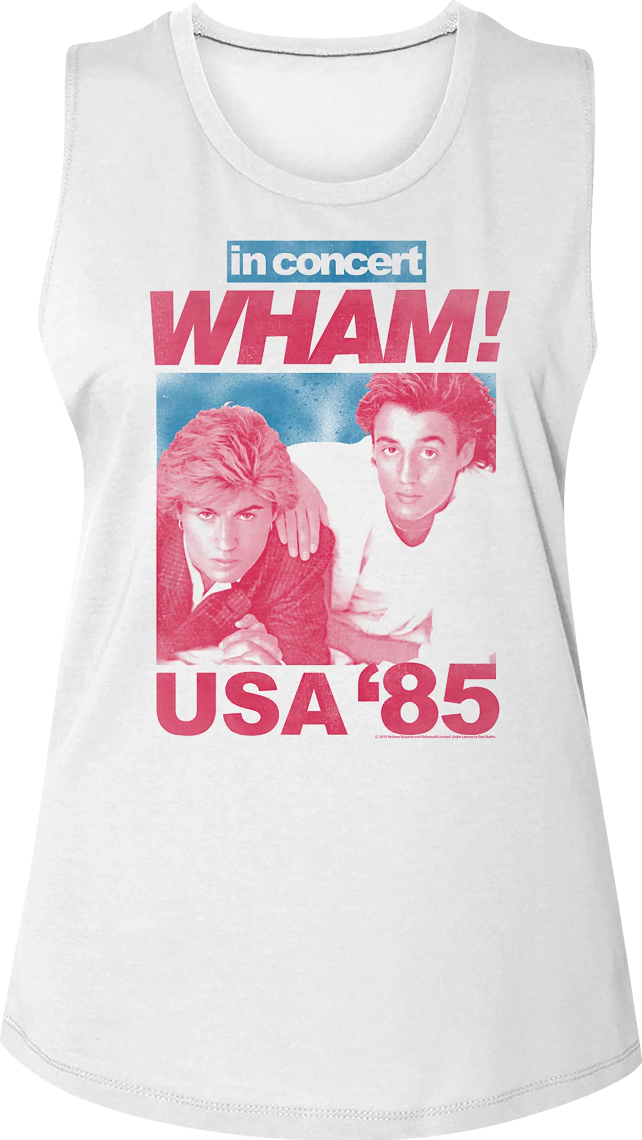 Ladies '85 USA Concert Wham Muscle Tank Top