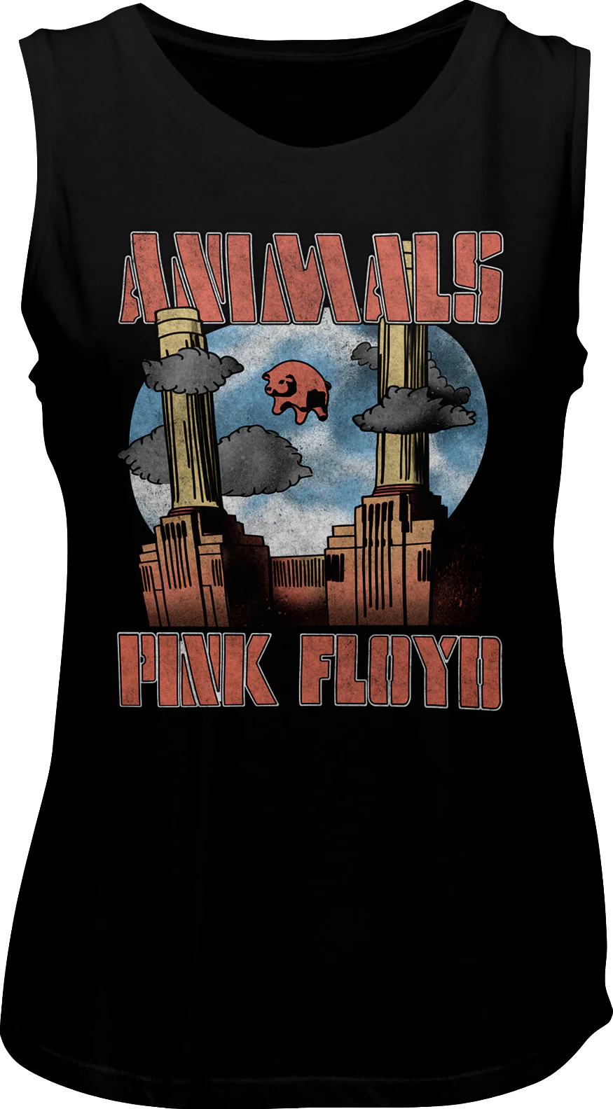 Ladies Animals Pink Floyd Muscle Tank Top