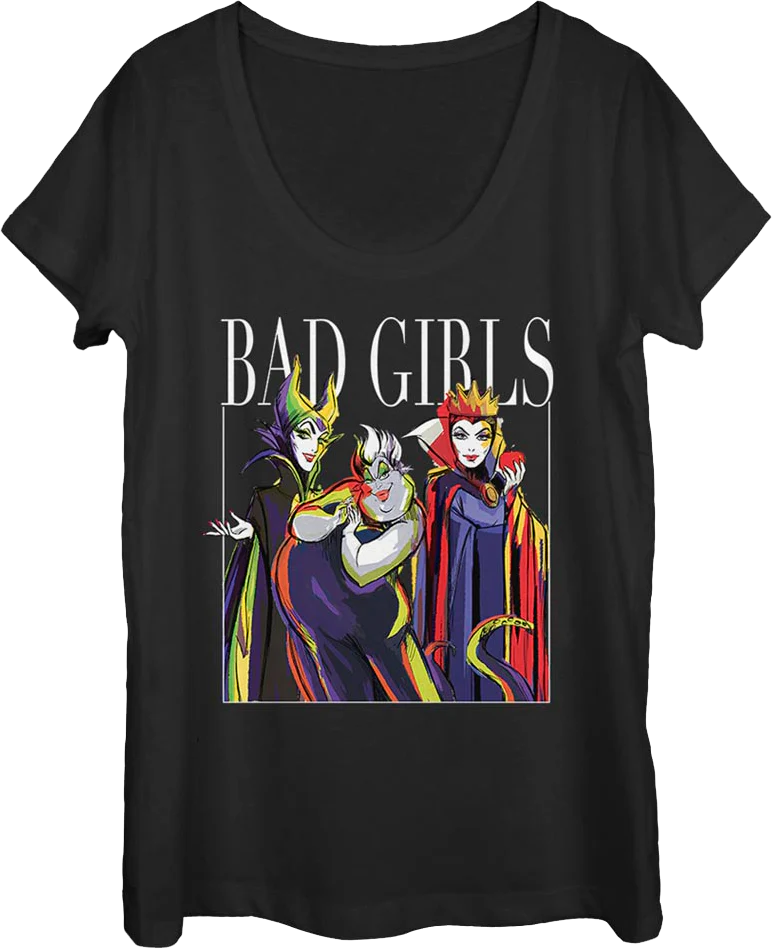 Ladies Bad Girls Disney Scoopneck Shirt