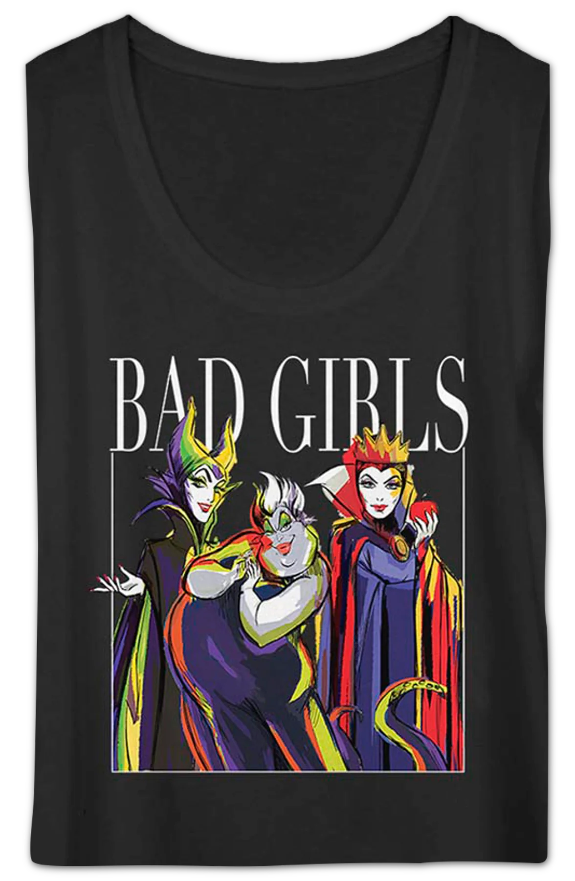 Ladies Bad Girls Disney Scoopneck Shirt - Image 2
