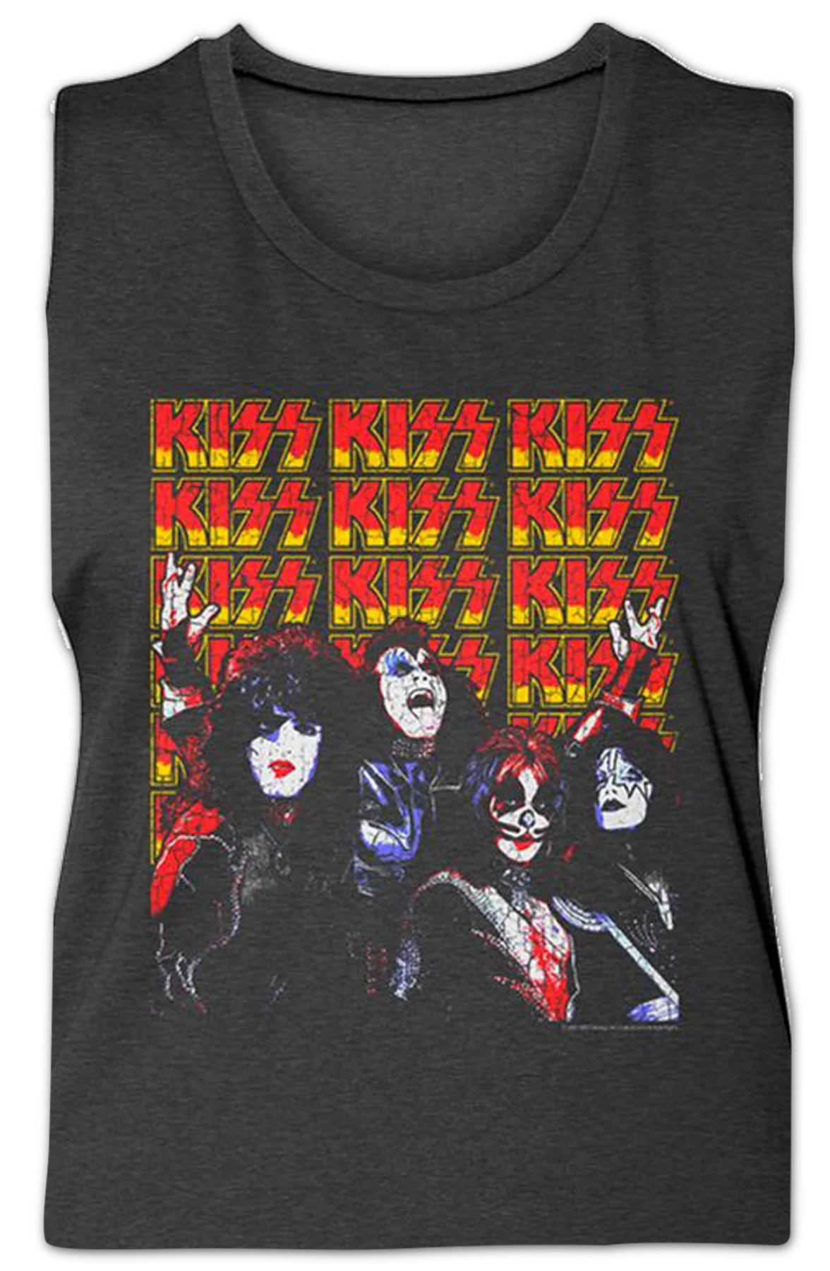 Ladies Band Members And Logos KISS Muscle Tank Top - Image 2