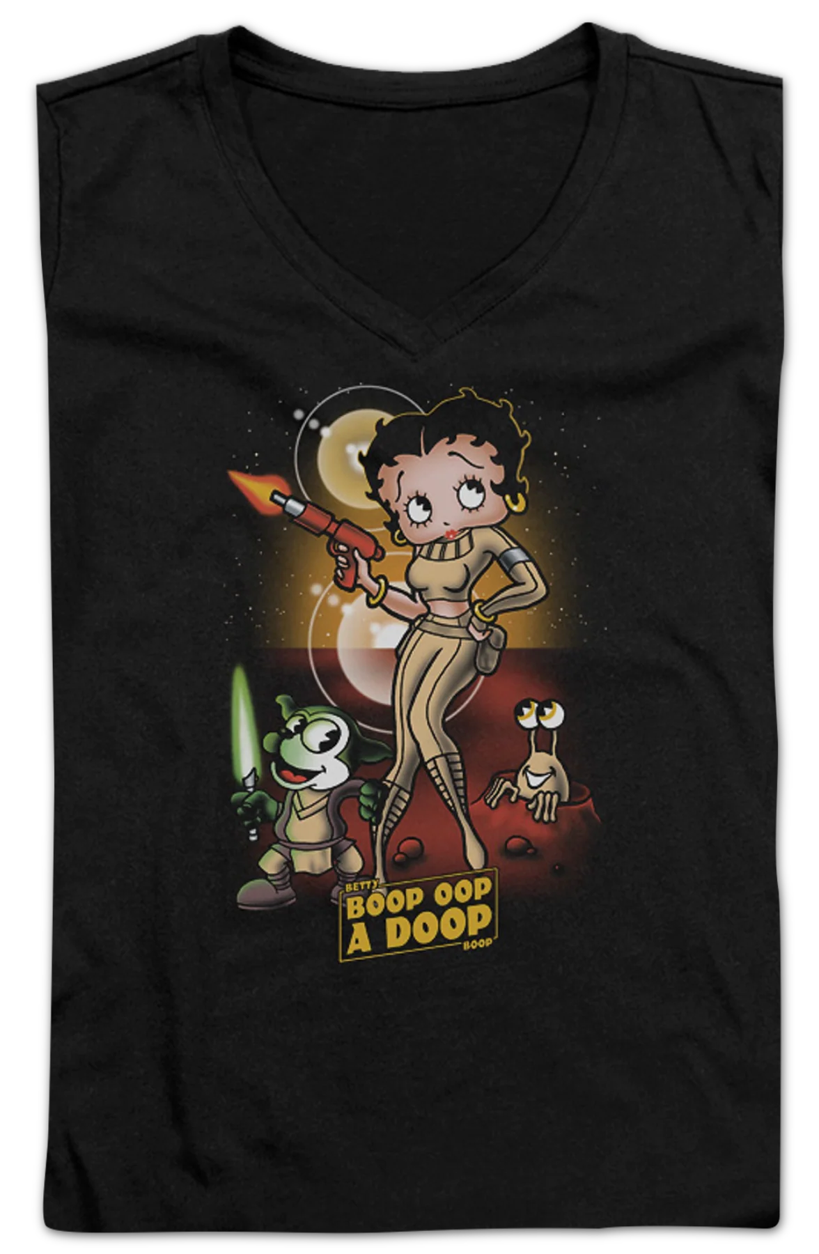 Ladies Boop Oop A Doop Wars Betty Boop V-Neck Shirt