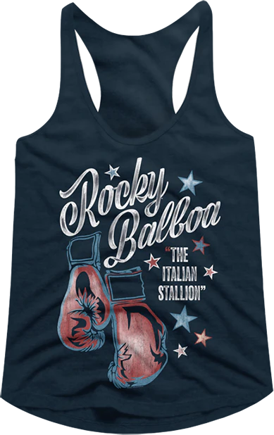 Ladies Boxing Gloves Rocky Racerback Tank Top