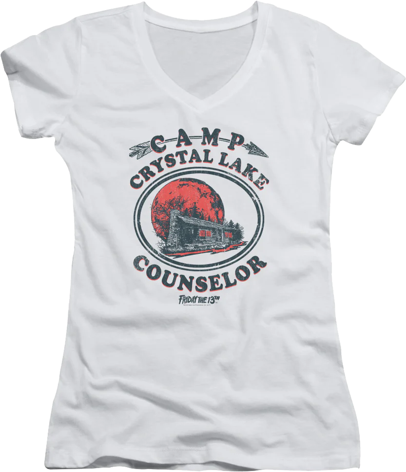 Ladies Camp Crystal Lake Counselor V-Neck Shirt