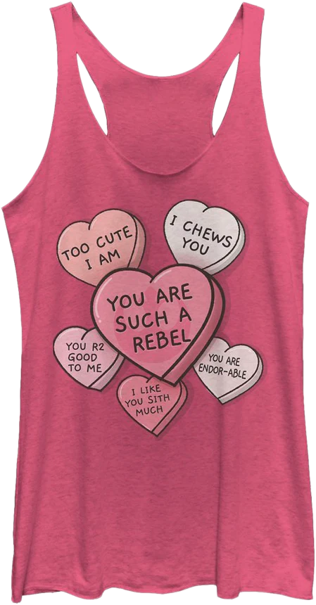 Ladies Candy Hearts Star Wars Racerback Tank Top