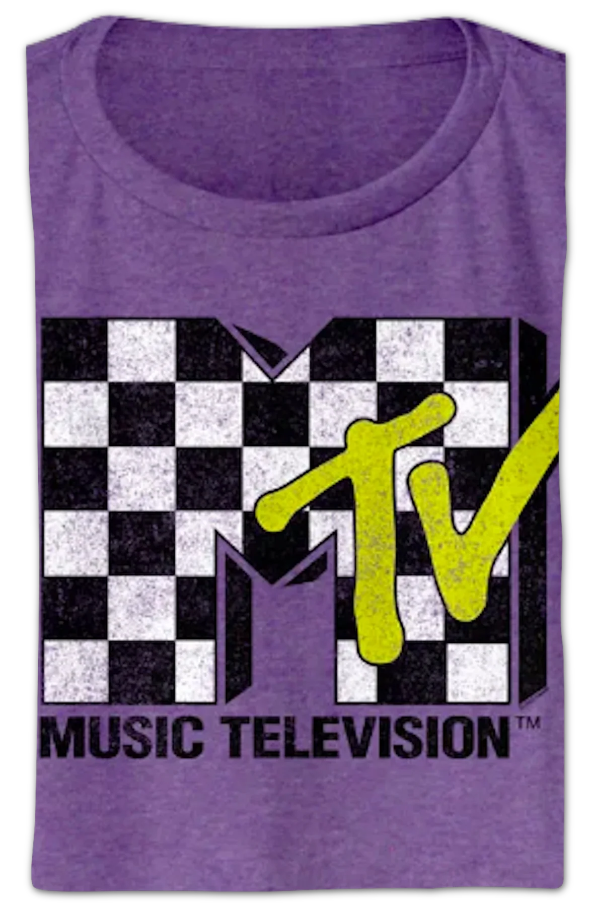 Ladies Checkerboard Logo MTV Crop Top - Image 2