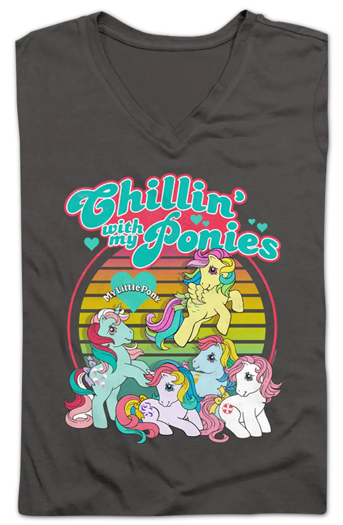Ladies Chillin' With My Ponies My Little Pony V-Neck Shirt