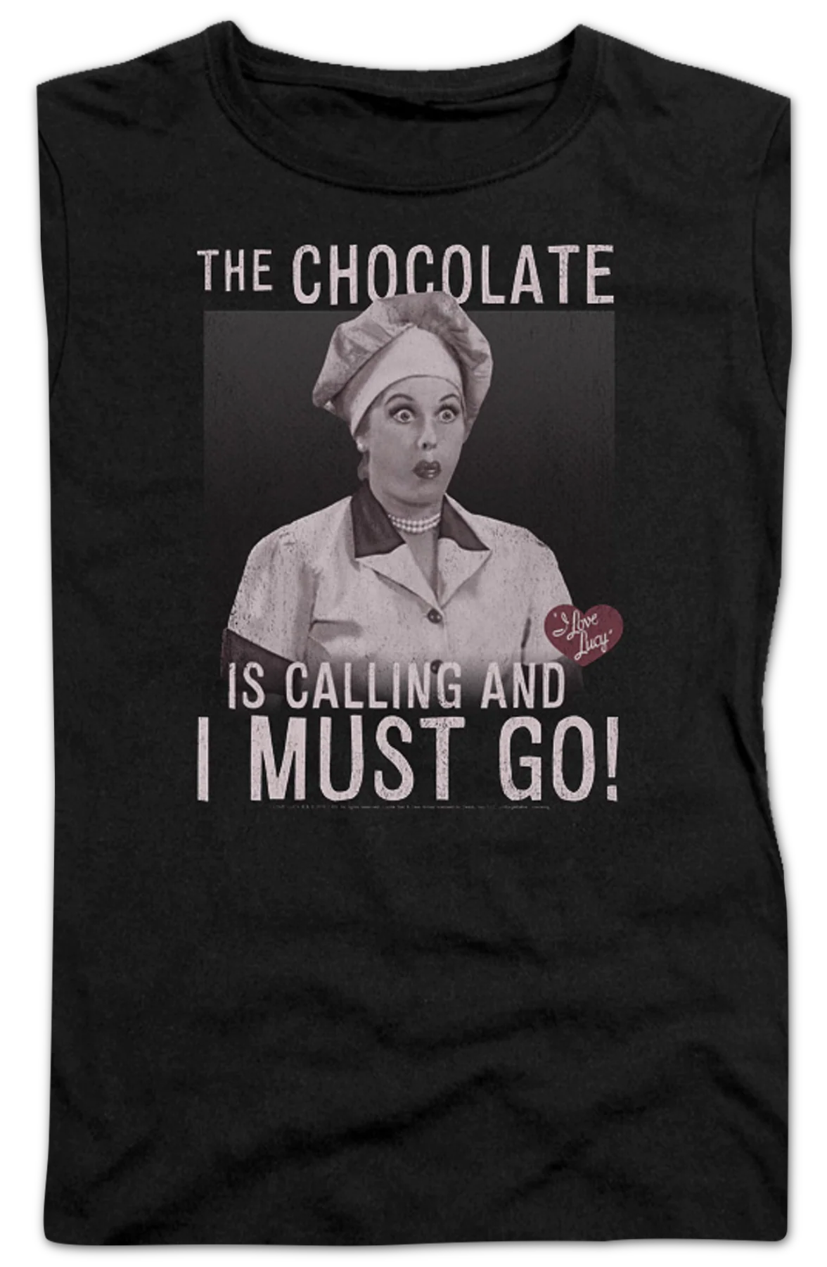 Ladies Chocolate Is Calling I Love Lucy Shirt - Image 2