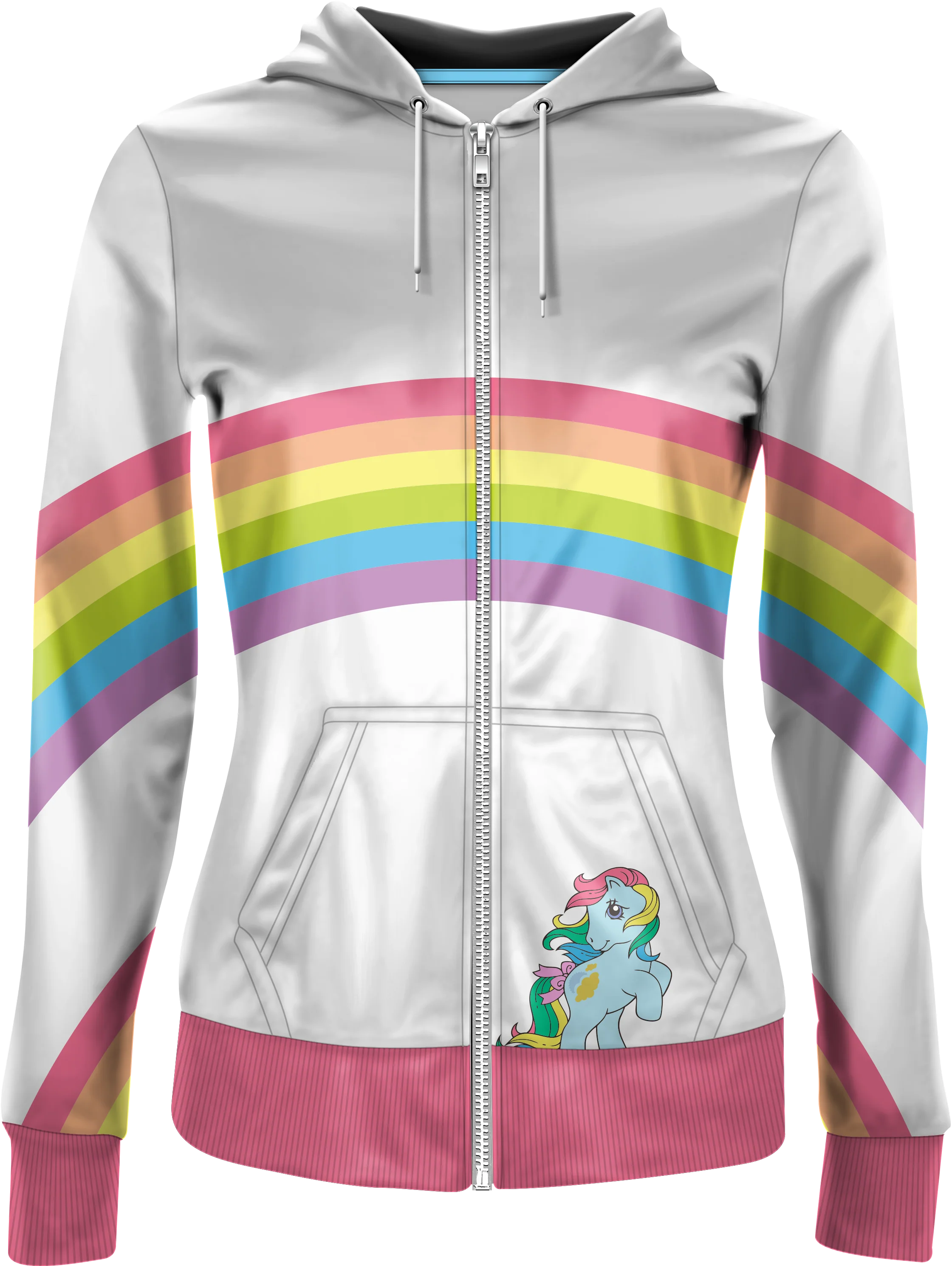 Ladies Classic Rainbow My Little Pony Zip-Up Hoodie