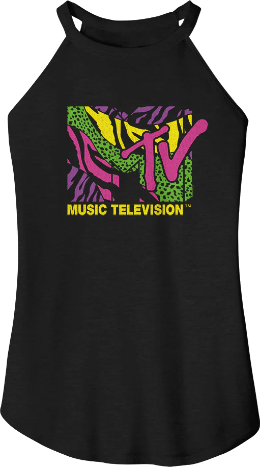 Ladies Colorful Animal Logo MTV Sleeveless Rocker Tank Top