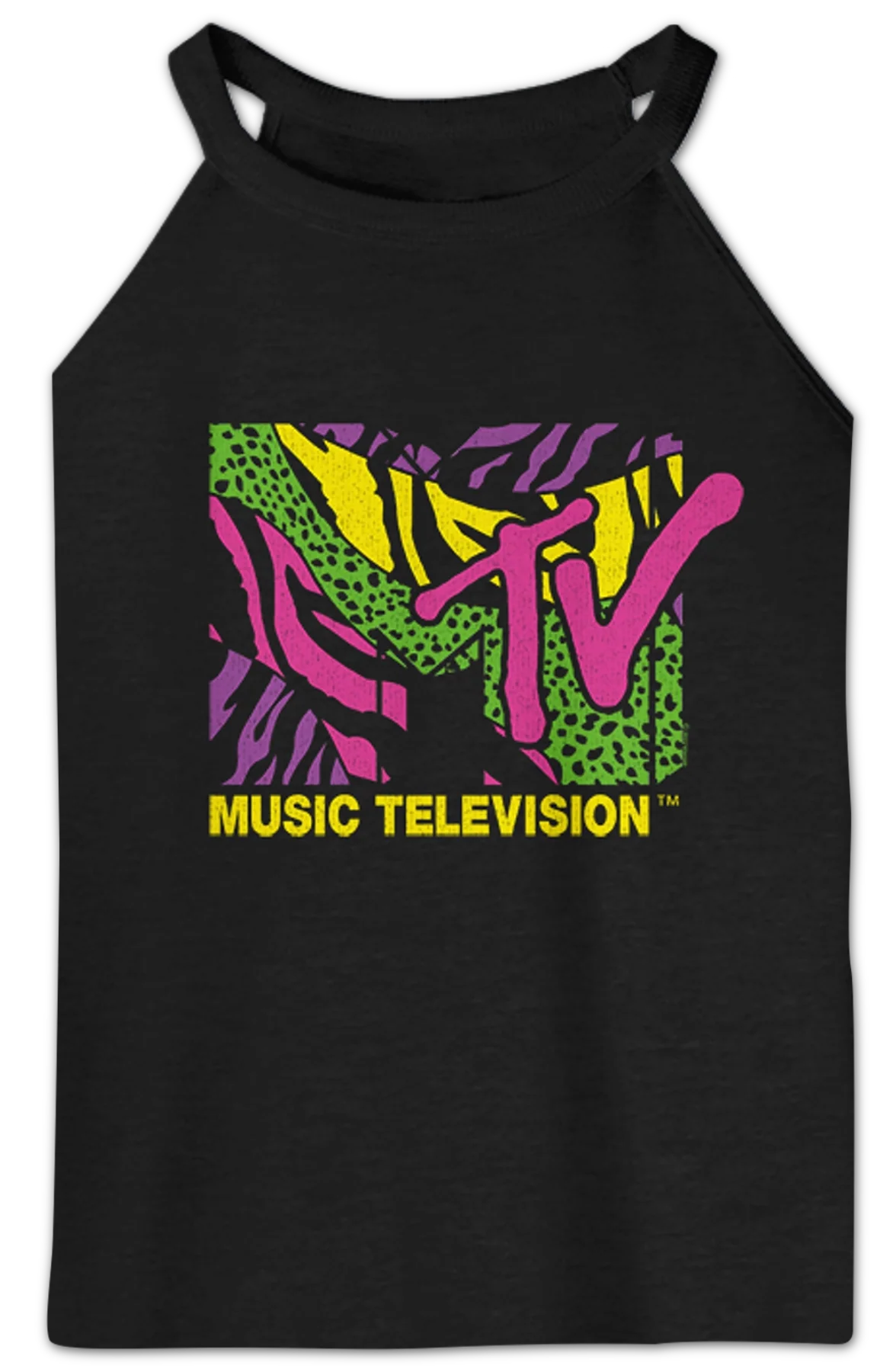 Ladies Colorful Animal Logo MTV Sleeveless Rocker Tank Top - Image 2