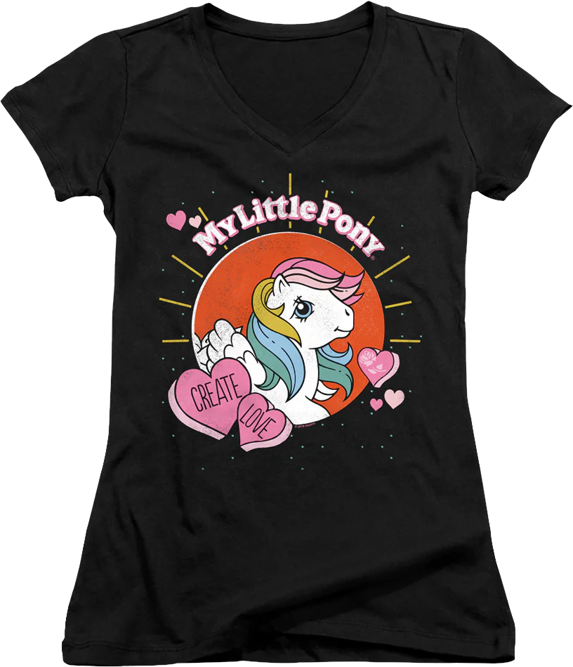 Ladies Create Love My Little Pony V-Neck Shirt