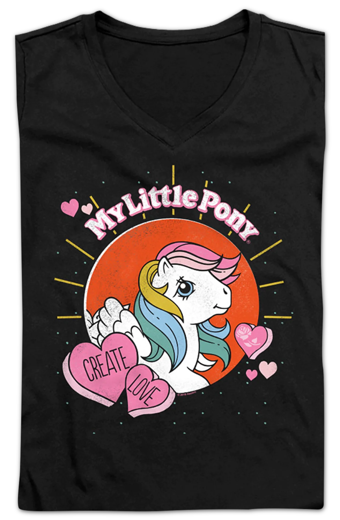 Ladies Create Love My Little Pony V-Neck Shirt - Image 2