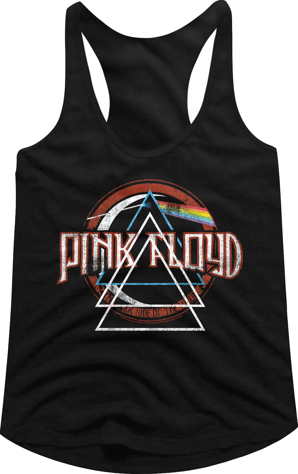 Ladies Dark Side Of The Moon Pink Floyd Racerback Tank Top