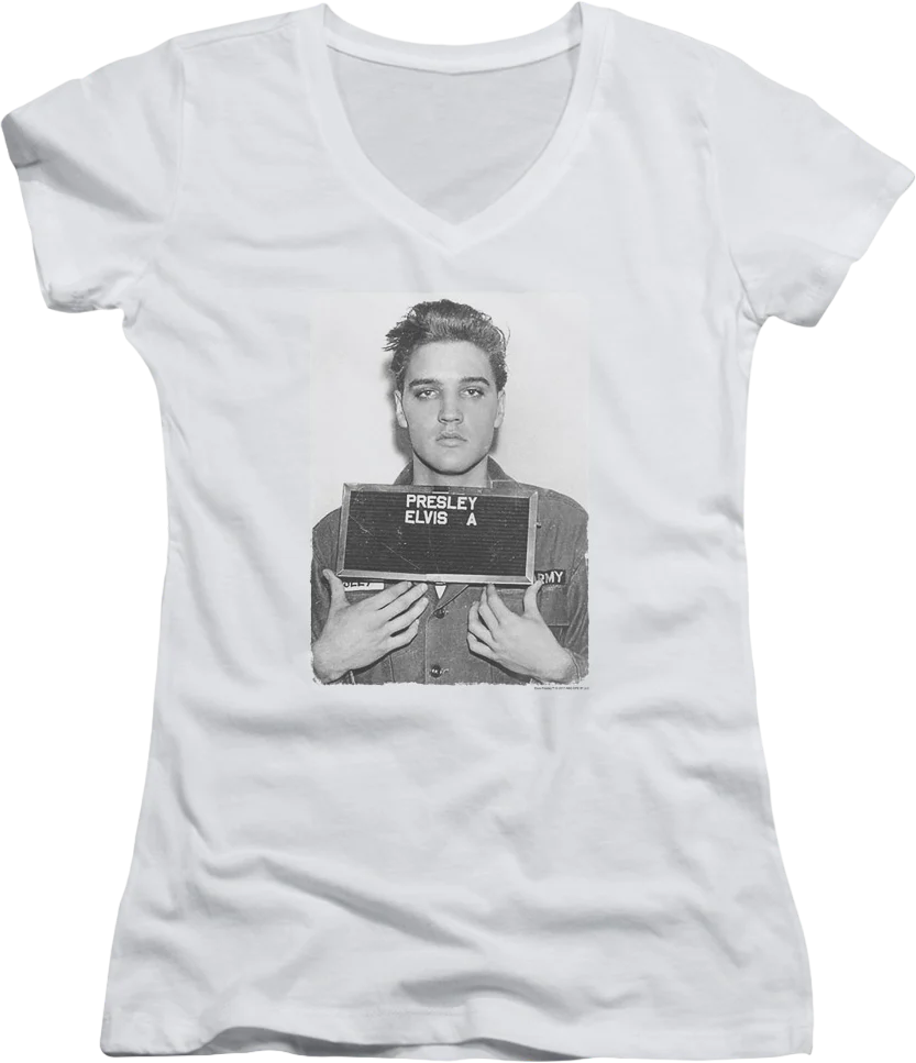 Ladies Discharge Photo Elvis Presley V-Neck Shirt