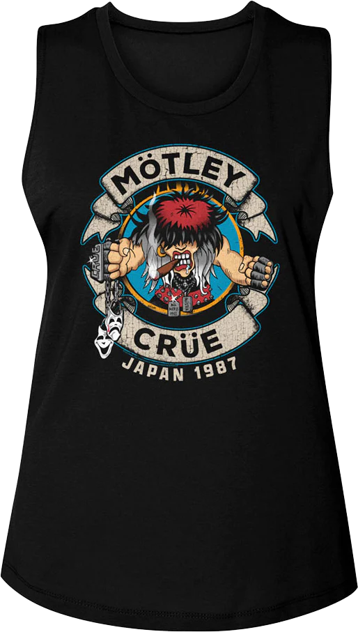 Ladies Distressed Allister Fiend Japan Motley Crue Muscle Tank Top