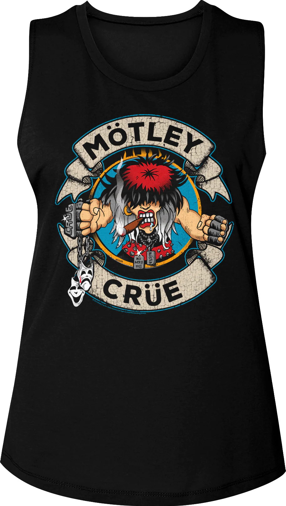 Original Ladies Distressed Allister Fiend Motley Crue Muscle Tank Top
