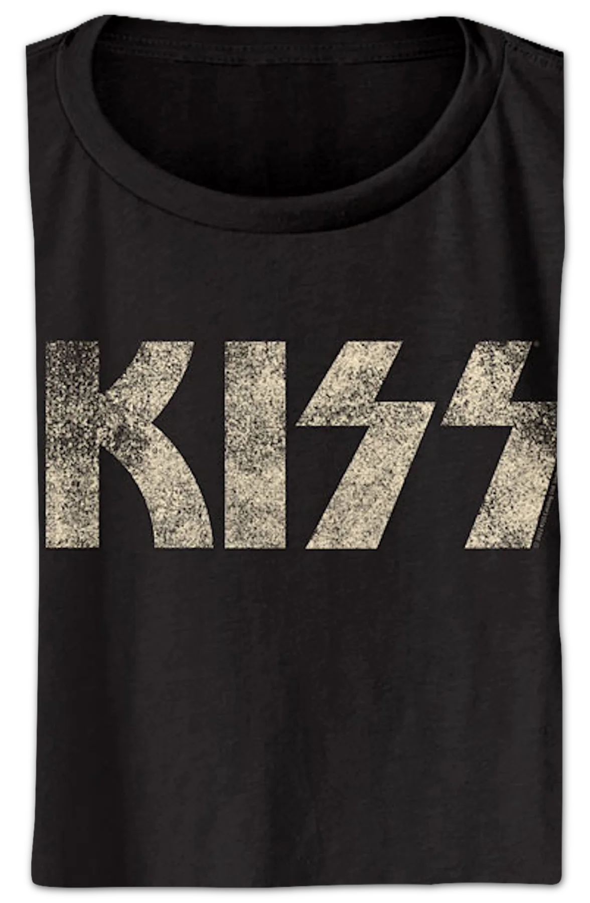 Ladies Distressed Logo KISS Crop Top - Image 2