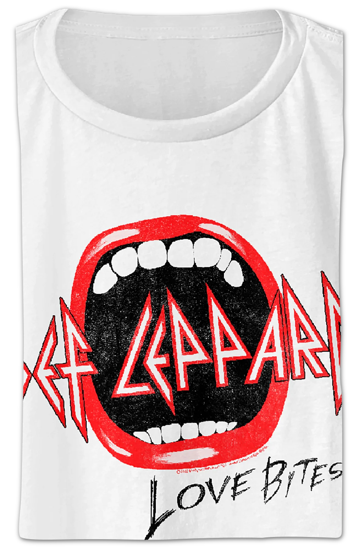 Ladies Distressed Love Bites Def Leppard Crop Top - Image 2