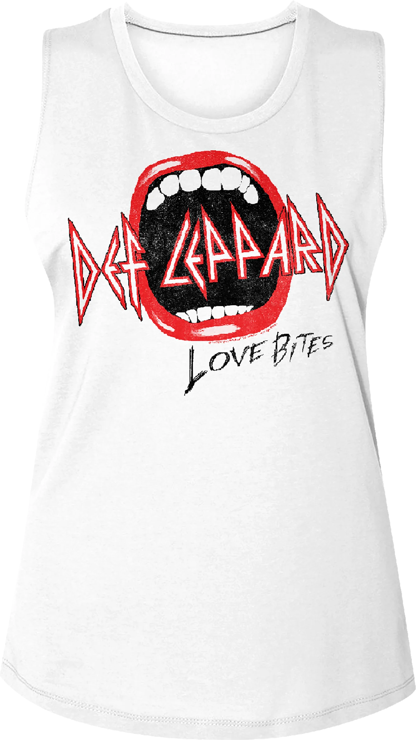 Ladies Distressed Love Bites Def Leppard Muscle Tank Top