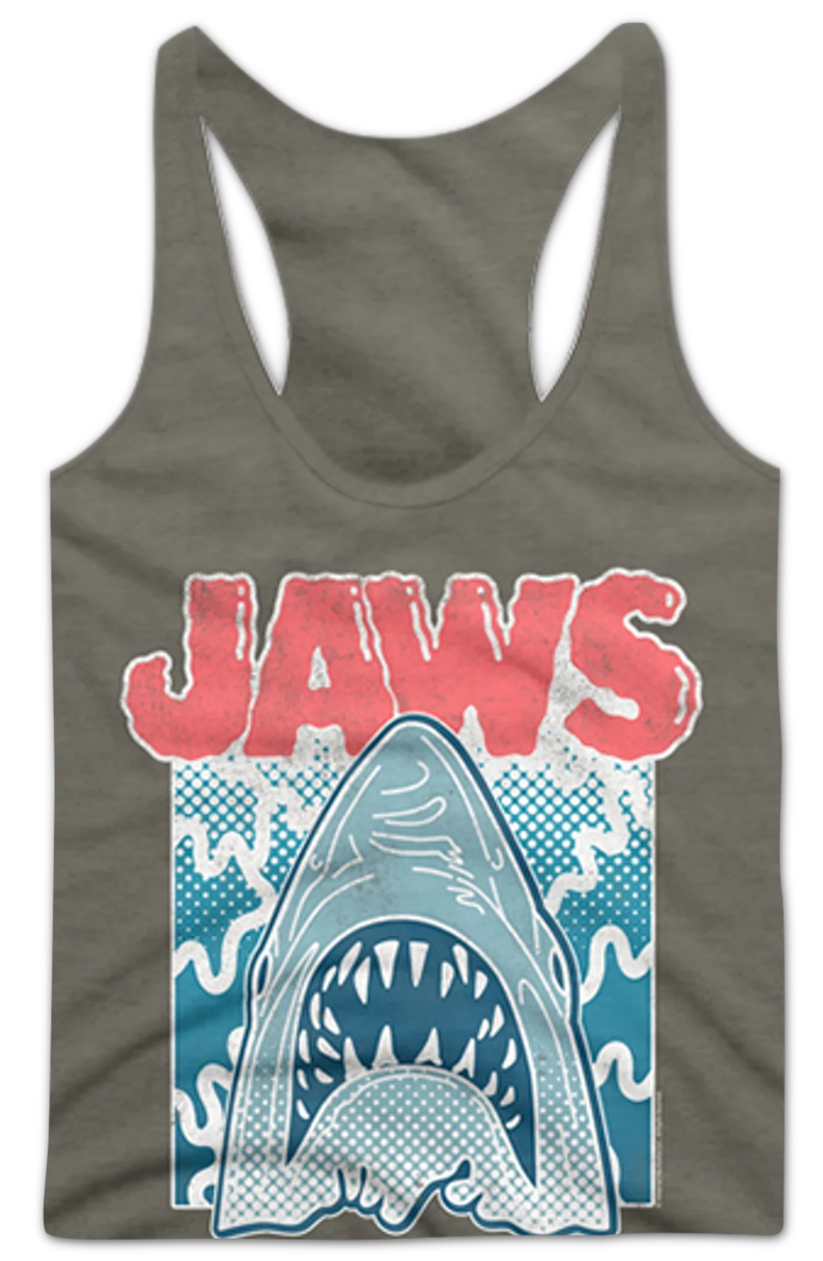 Ladies Distressed Splash Jaws Racerback Tank Top - Image 2
