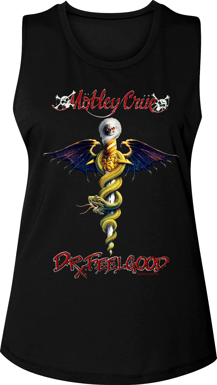 Ladies Dr. Feelgood Album Cover Motley Crue Muscle Tank Top