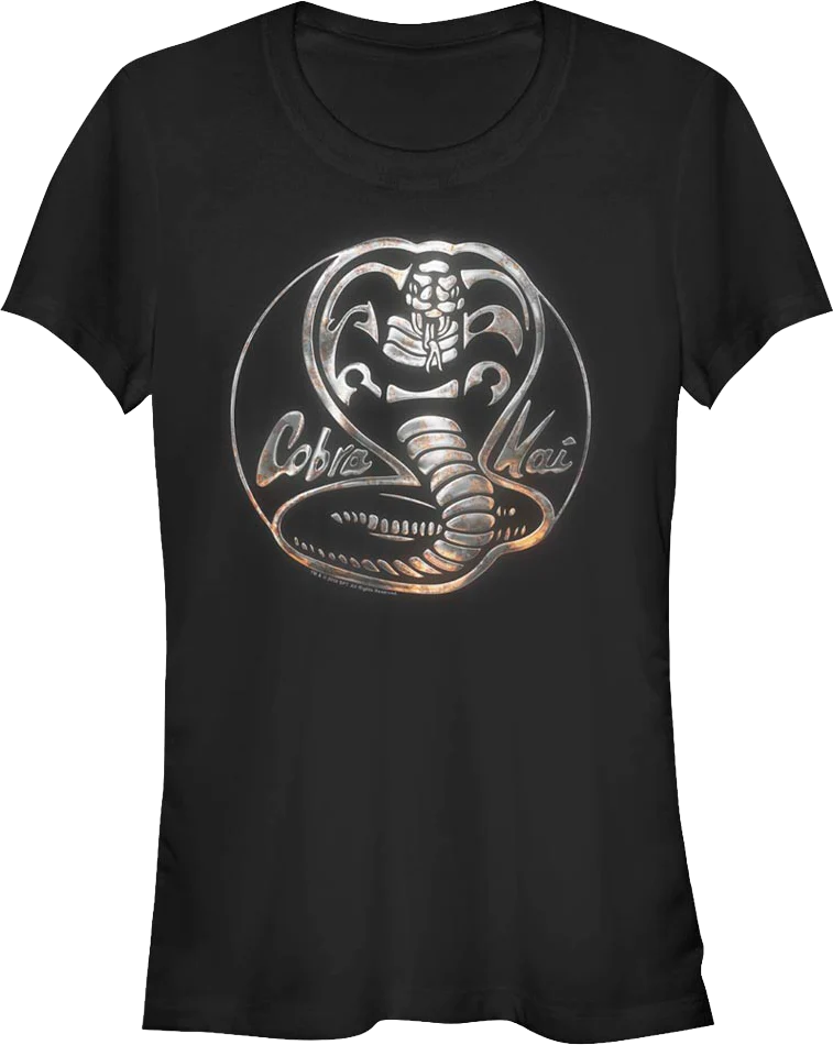 Ladies Faux Chrome Logo Cobra Kai Shirt